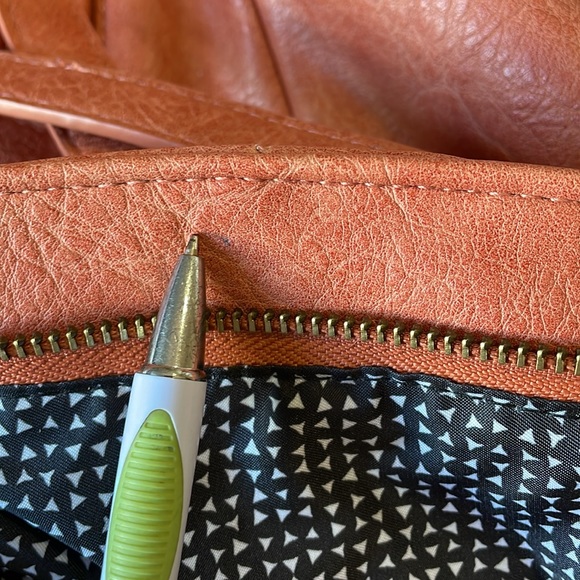 ANTIK KRAFT large Coral, TOTE, PURSE, Handbag EUC RUST SHOULDER STRAP - Picture 13 of 15